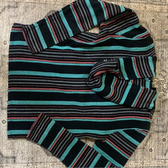 Striped Original Senior Lopez Baja Beach Hoodie Size Small Surfer Beach Mexican - Picture 6 of 11